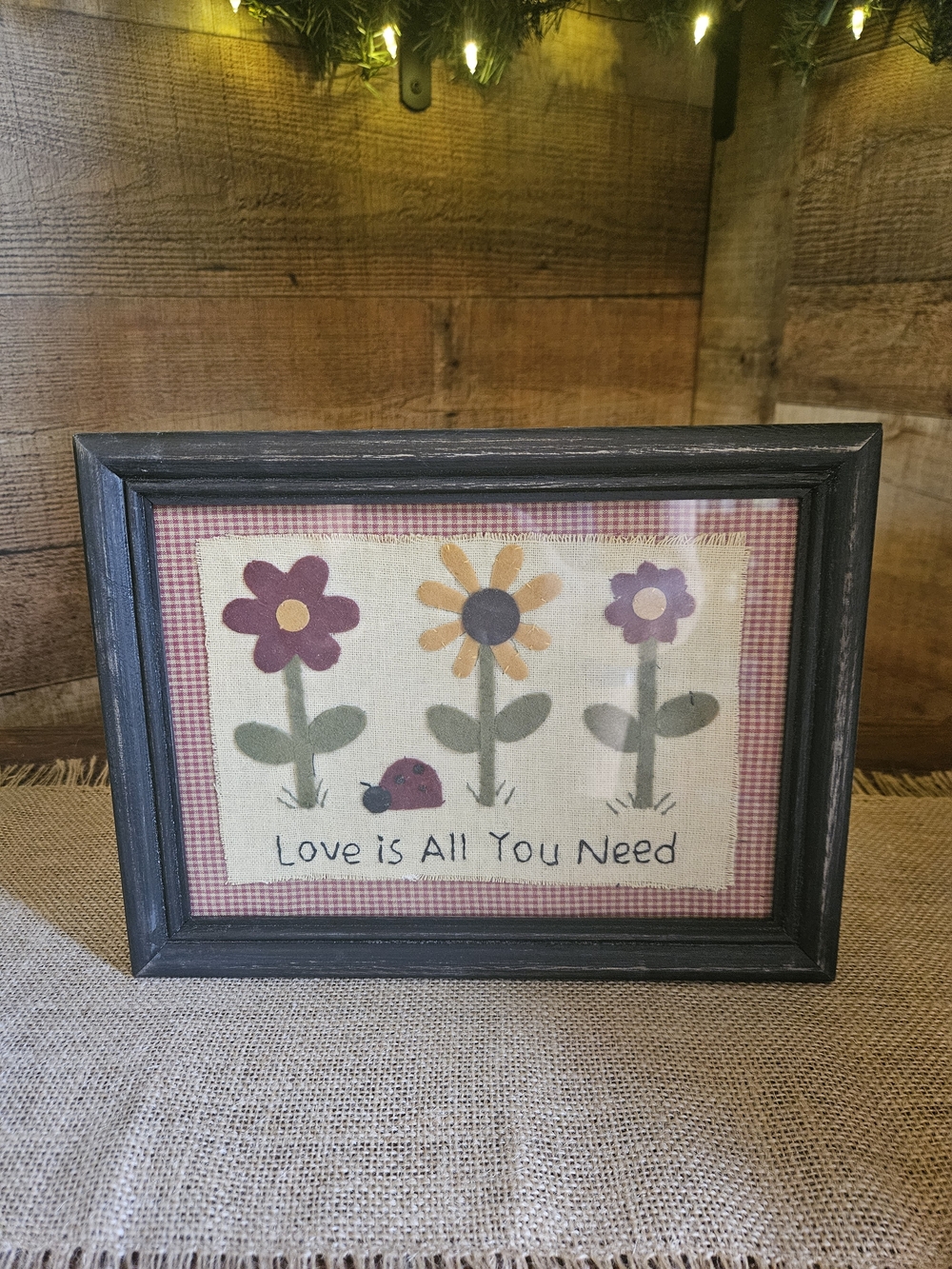 Love Is All You Need Framed Floral Wall Art - Purple & Yellow
